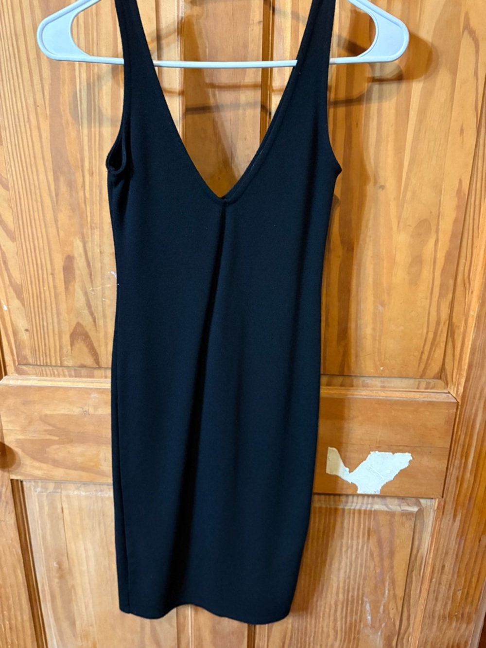 Forever 21 Black V-Neck Mini Bodycon Dress